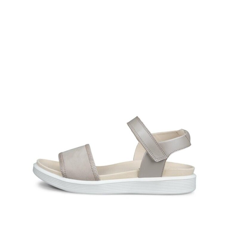 ECCO Soft Sandal (Full Grain Leather) beige/silver Ladies