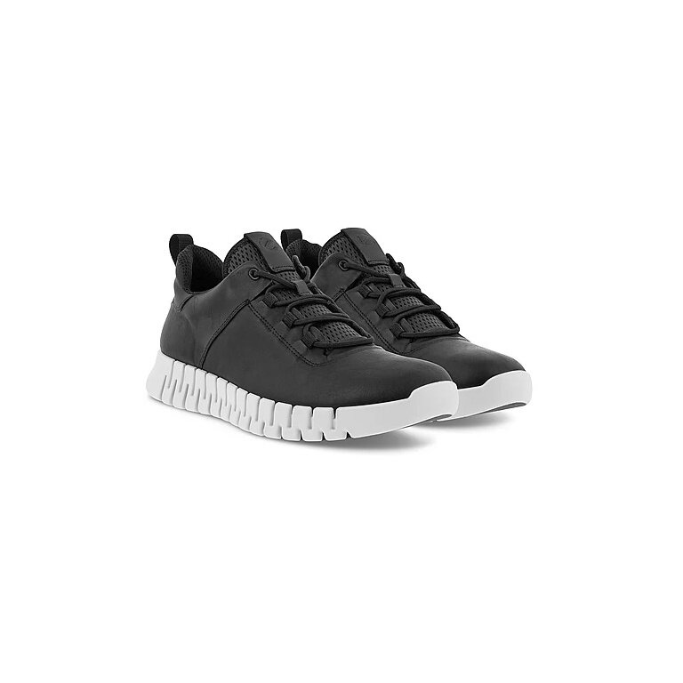 ECCO Sneaker Gruuv Lea (made from nubuck leather) black/white men's