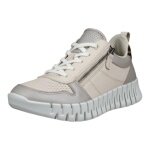 ECCO Sneaker Gruuv Zip Lace (Premium Leather) beige/silver ladies