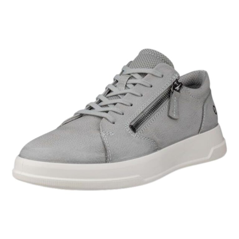 ECCO Move Zip Lace Sneakers (Premium Leather) grey ladies
