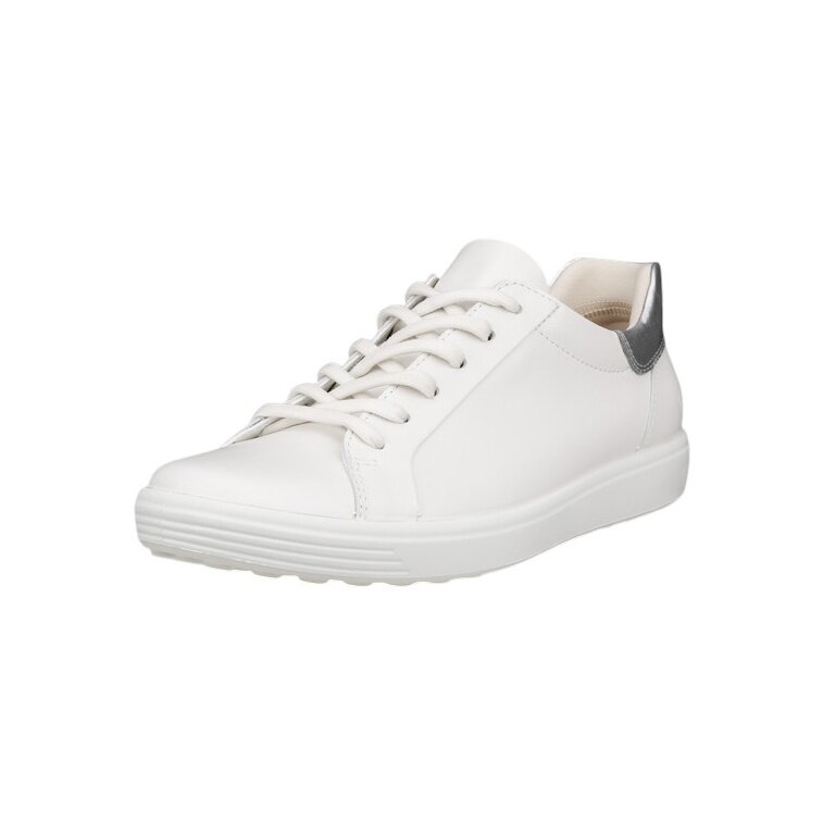ECCO Soft 7 Easy Slip Low Sneakers (Premium Leather) white ladies