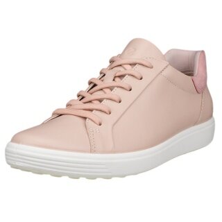 ECCO Soft 7 Easy Slip Low Sneakers (Premium Leather) pink ladies