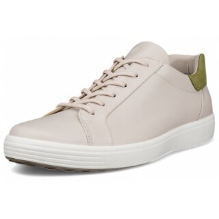 ECCO Soft 7 Easy Slip Lace Sneakers (Premium Leather) beige men's