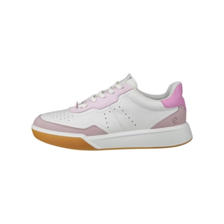 ECCO Sneaker Street Court Lea (Premium Leather) white/pink/purple ladies