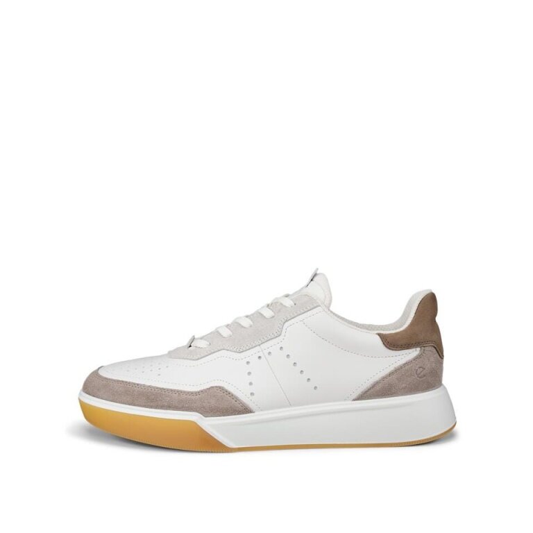 ECCO Sneaker Street Court Lea (Premium Leather) white/grey/beige men's