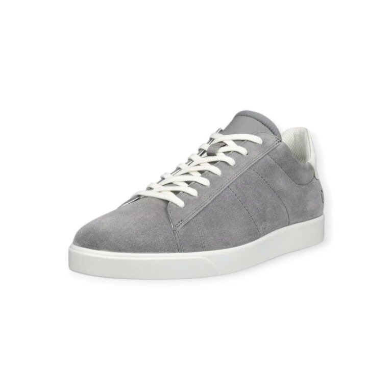 ECCO Sneaker Street Lite (Premium leather and suede) steel grey/white men's