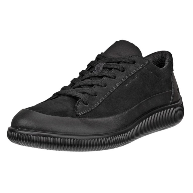 ECCO Soft Zero WP Sneakers (Premium Leather, Waterproof) black ladies