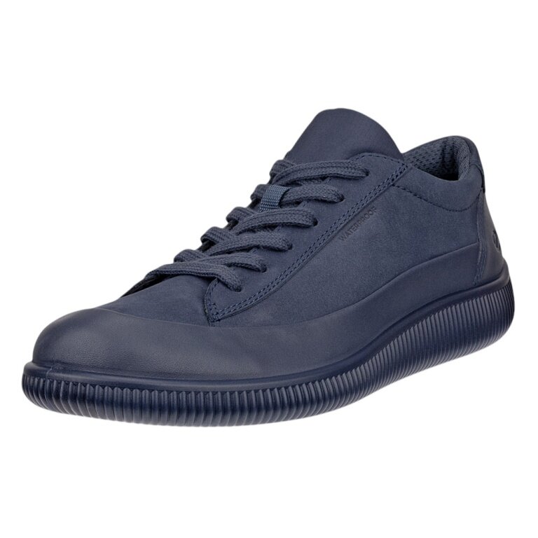 ECCO Soft Zero WP Sneakers (Premium Leather, Waterproof) navy blue ladies