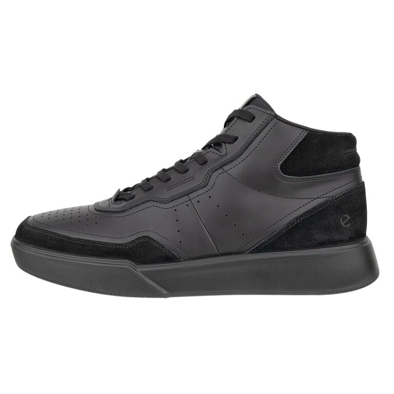 ECCO Everyday Travel Shoes Street Court High-Top (Premium Leather) black Men's