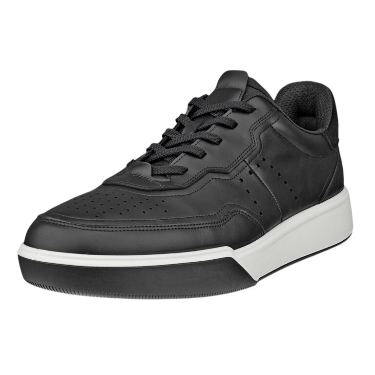 ECCO Street Court Lea Sneakers (Premium Leather) black men's