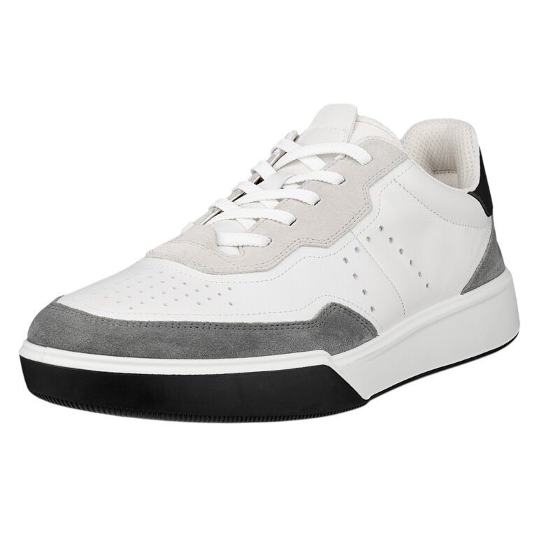 ECCO Sneaker Street Court Lea (Premium Leather) white/grey/black men's