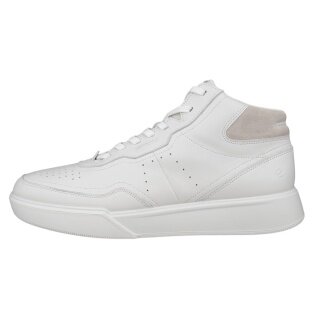 ECCO Everyday Travel Shoes Street Court High-Top (Premium Leather) white Men's