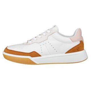ECCO Sneaker Street Court Lea (Premium Leather) white/orange ladies