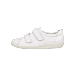 ECCO Velcro Soft 2.0 Sneakers (Premium Full-Grain Leather) white Ladies