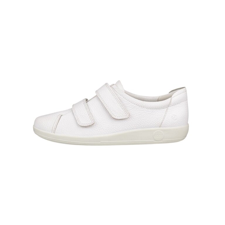 ECCO Velcro Soft 2.0 Sneakers (Premium Full-Grain Leather) white Ladies