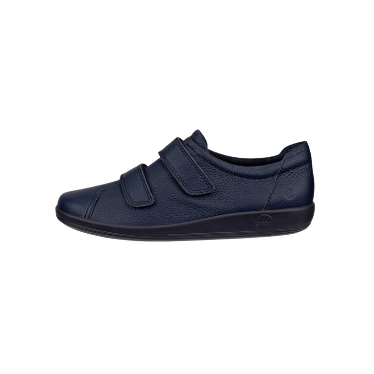 ECCO Sneaker Velcro Soft 2.0 (Premium Full-Grain Leather) navy blue ladies