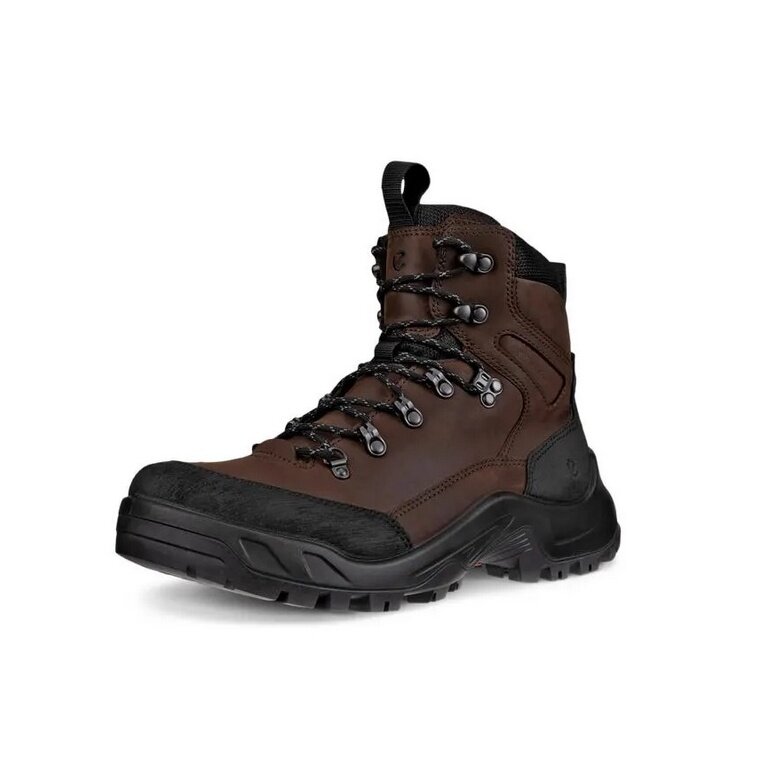 ECCO Offroad Mid Hiking Shoes (Nubuck Leather, Waterproof) Mocha Brown/Black Men's