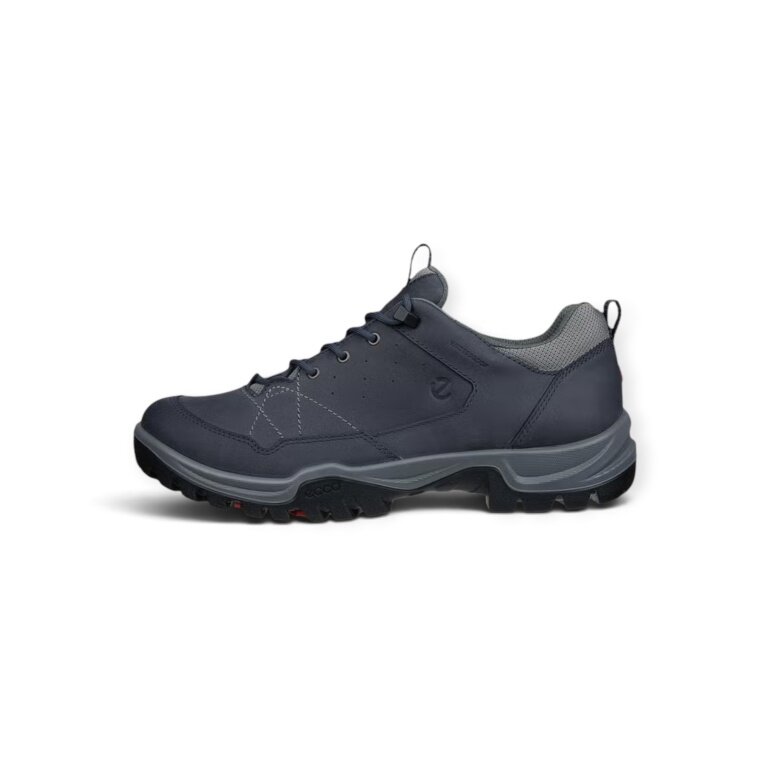 ECCO Receptor Trek Walking Shoes (Nubuck Leather, Waterproof) Navy Blue Men's