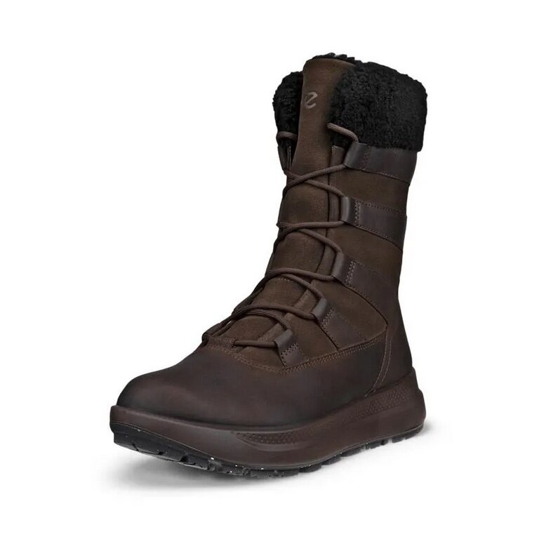 ECCO Winter Boots Solice Boot High (Nubuck Leather, Primaloft® Bio Insulation) mocha brown Ladies