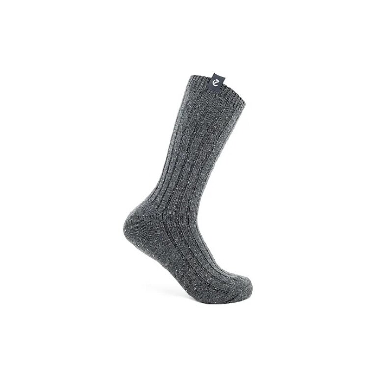 ECCO Daily Sock Hygge Ribbed Mid Cut - grey - 1 pair