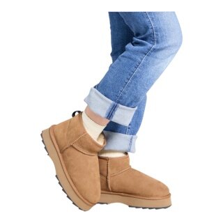 EMU Australia Winter Boots Sharky Micro Flatform (Sheepskin, Platform Sole) brown Ladies