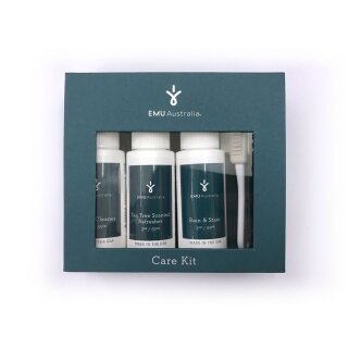 EMU Australia Shoe Care Care Kit Set (59ml Refresher, 59ml Rain & Stain, 59ml Suede Cleaner, Brush)