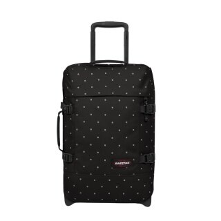 Eastpak Travel Duffle Bag Tranverz S (42 Litres) with Wheels Dots Black Silver - black