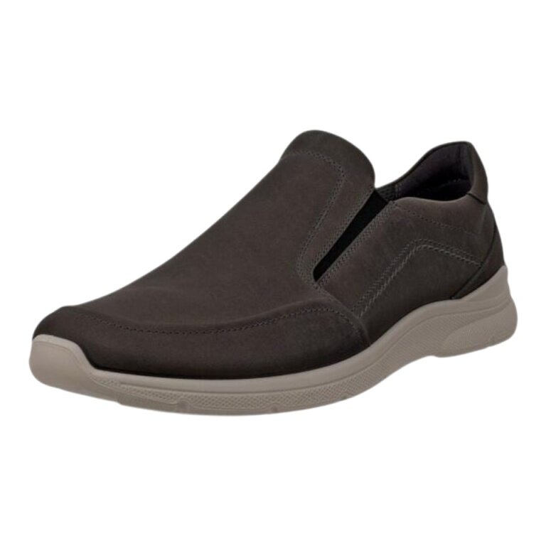 ECCO Everyday Travel Shoes Irving (Nubuck Leather, Slip-On) Dark Brown Men