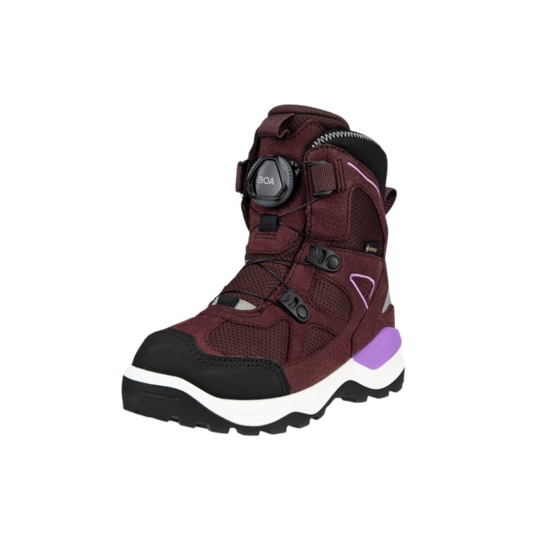 Ecco Winter Boots Snow Mountain GTX (Boa Closure, Nubuck Leather/Textile, Waterproof) red/black children