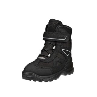 Ecco Winter Boots Snow Mountain Lace (Premium Leather and Textile, Waterproof) black children