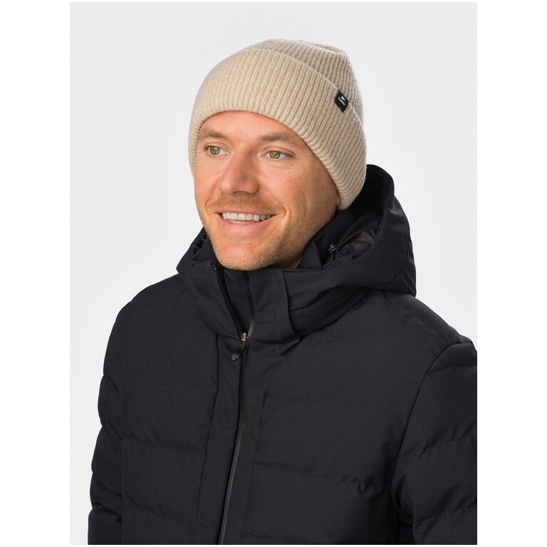 Polar Bear Beanie (Beanie) Salma 2.0 - Merinomix, Ribbed Structure - Light Brown - 1 Piece