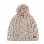Polar Bear Knitted Hat (Pom Pom) Afra Ladies - brushed silver - 1 piece