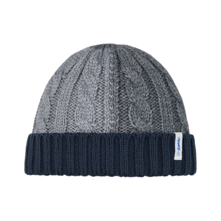 Polar Bear Beanie Alba - Merinomix - grey/navy blue - 1 piece