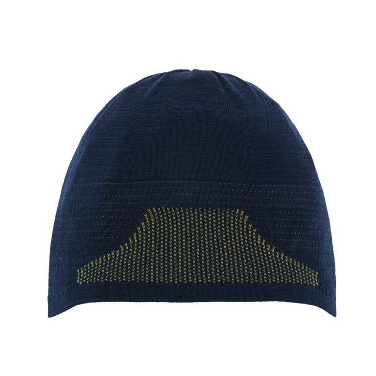 Eisbär Beanie Active Pro (temperature regulation) deep blue/lime green - 1 piece
