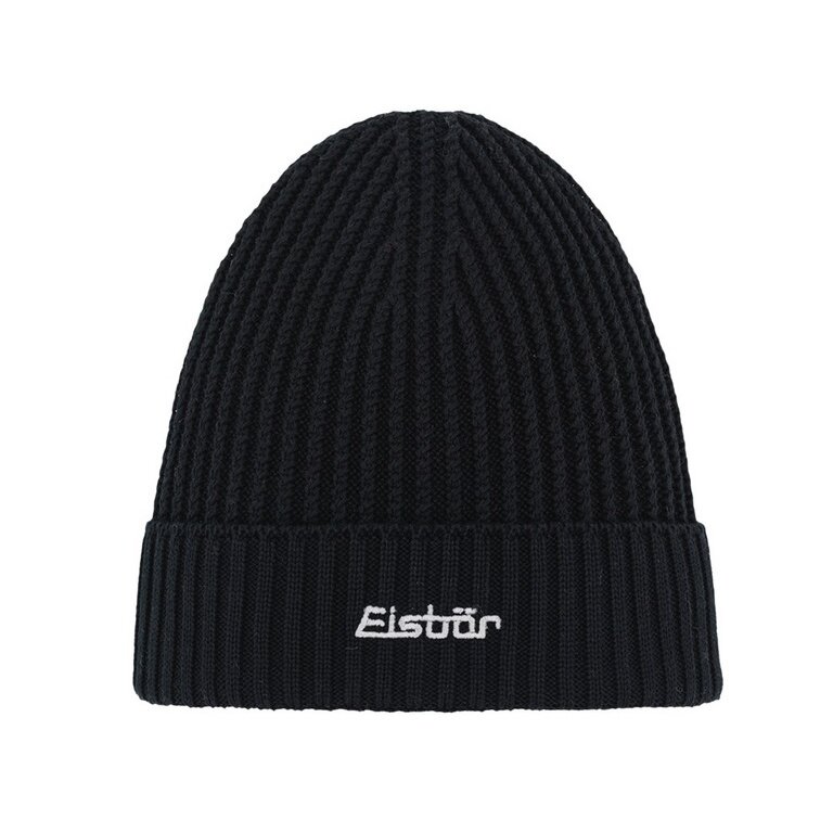Eisbär Beanie Poca RL - Ribbed Structure - black - 1 Piece