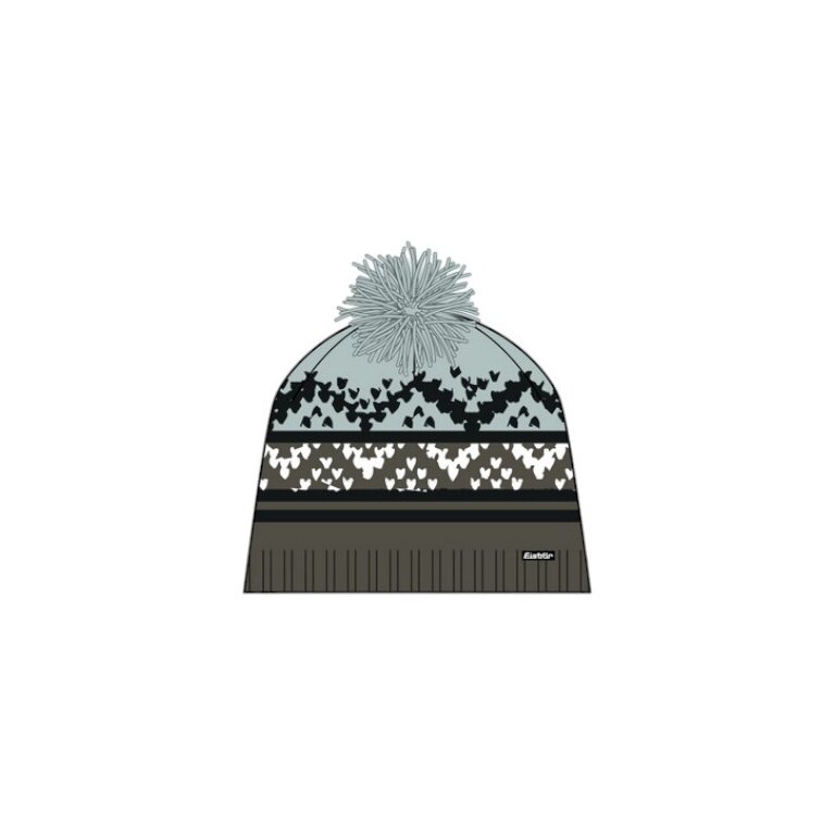Polar Bear Hat (Pom Pom) Kathrin Ladies - Merinomix - green/blue/black - 1 piece