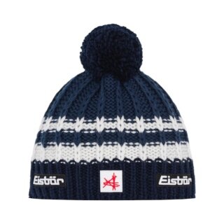 Polar Bear Hat (Pom Pom) Kova SA - Merinomix - midnight blue/white - 1 piece