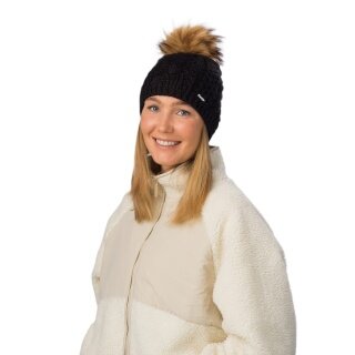 Polar Bear Knitted Hat (Pom Pom) Afra Lux - black