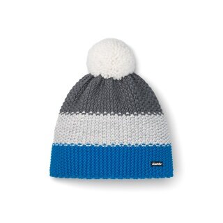 Polar Bear Winter Hat Star with Pom Pom (Pompom) blue/grey - 1 piece