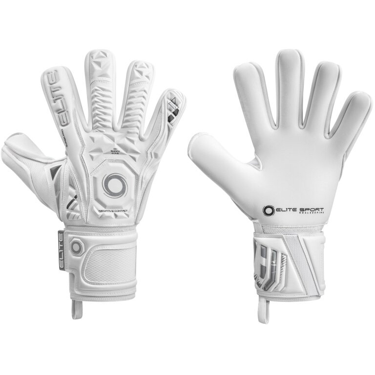 Elite Sport Goalkeeper Gloves Supreme FN - 4mm Ultra GTech Pro Latex for all weather conditions, Negative Contact - white