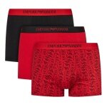 Emporio Armani Underwear Boxer Shorts Trunk Cotton Black/Red Patterned Men's - 3 Pieces
