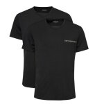 Emporio Armani V-Neck Stretch Shirt (95% Cotton) Black Underwear for Men - Pack of 2