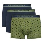 Emporio Armani Underwear Boxer Shorts Trunk Cotton Dark Blue/Green Patterned Men's - 3 Pieces