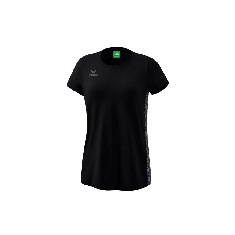 Erima Leisure Shirt Essential Team - soft cotton blend, classic cut - black/grey Women
