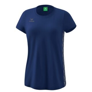 Erima Leisure Shirt Essential Team - soft cotton blend, classic cut - navy blue/grey Women
