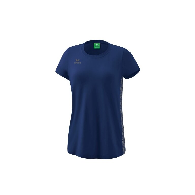 Erima Leisure Shirt Essential Team - soft cotton blend, classic cut - navy blue/grey Women