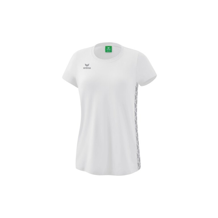 Erima Leisure Shirt Essential Team - soft cotton blend, classic cut - white/grey Women