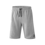Erima Essential Sweat Shorts - soft cotton blend, lightweight stretch - light grey/black men's