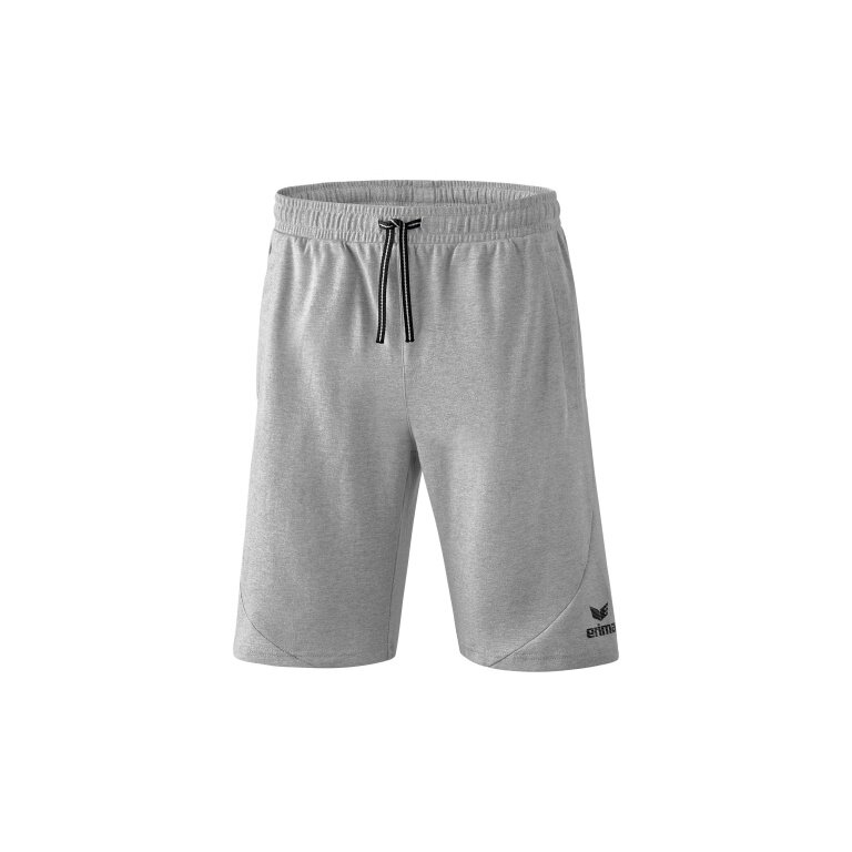 Erima Essential Sweat Shorts - soft cotton blend, lightweight stretch - light grey/black men's