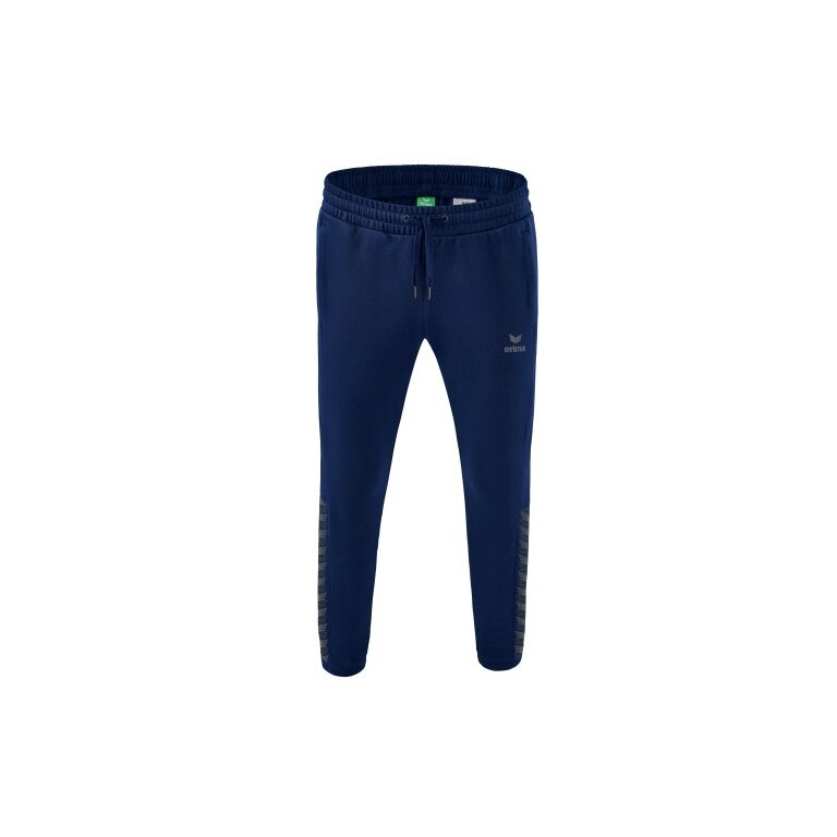 Erima Jogging Pants Essential Team Sweatpants (soft cotton blend, zip pockets) navy blue/grey Boys
